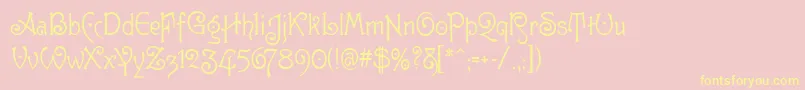 Guttenbg Font – Yellow Fonts on Pink Background