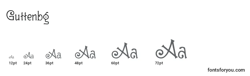 Guttenbg Font Sizes
