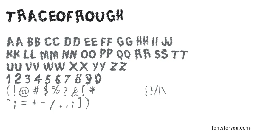 Schriftart TraceOfRough – Alphabet, Zahlen, spezielle Symbole