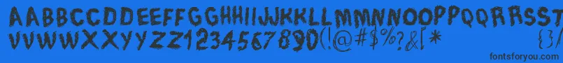 TraceOfRough Font – Black Fonts on Blue Background