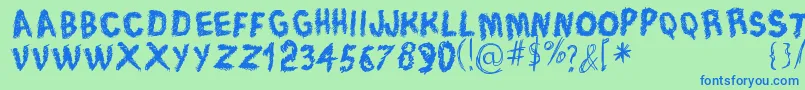 フォントTraceOfRough – 青い文字は緑の背景です。