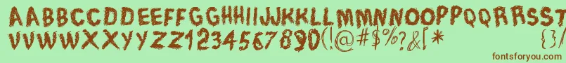 TraceOfRough-fontti – ruskeat fontit vihreällä taustalla