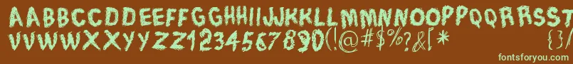 TraceOfRough-fontti – vihreät fontit ruskealla taustalla