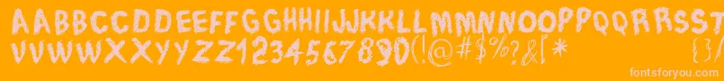 TraceOfRough-Schriftart – Rosa Schriften auf orangefarbenem Hintergrund