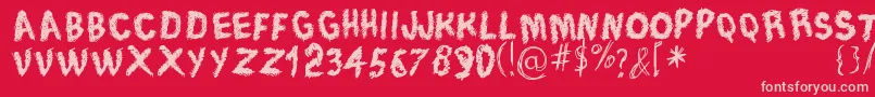 Czcionka TraceOfRough – różowe czcionki na czerwonym tle
