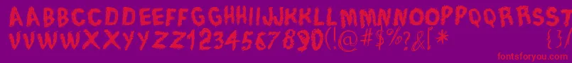 TraceOfRough Font – Red Fonts on Purple Background