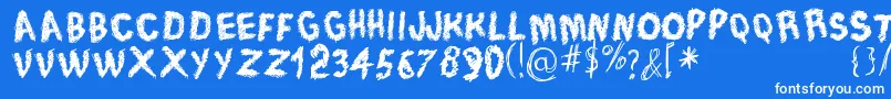 TraceOfRough Font – White Fonts on Blue Background