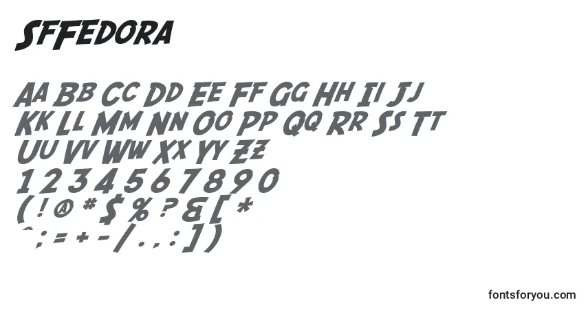 SfFedora-fontti – aakkoset, numerot, erikoismerkit
