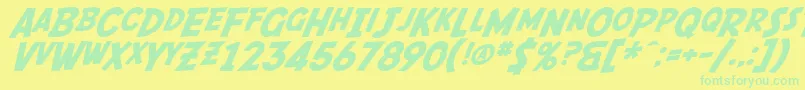 SfFedora Font – Green Fonts on Yellow Background