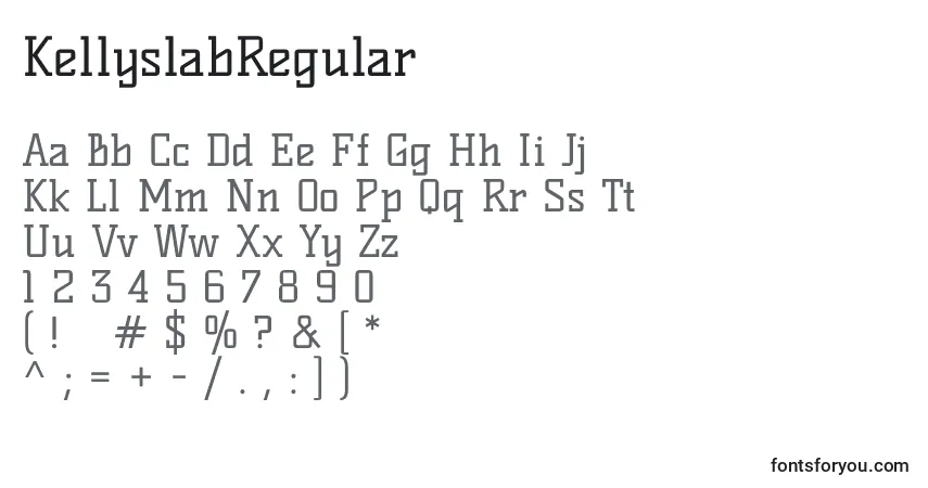Шрифт KellyslabRegular – алфавит, цифры, специальные символы