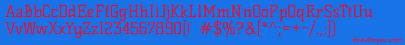 KellyslabRegular Font – Red Fonts on Blue Background