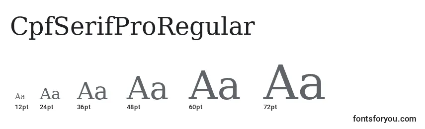 CpfSerifProRegular Font Sizes