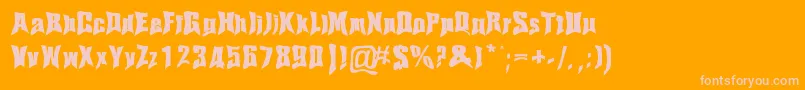 Haelvsen Font – Pink Fonts on Orange Background