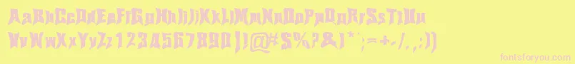 Haelvsen Font – Pink Fonts on Yellow Background