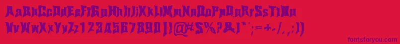 Haelvsen-Schriftart – Violette Schriften auf rotem Hintergrund