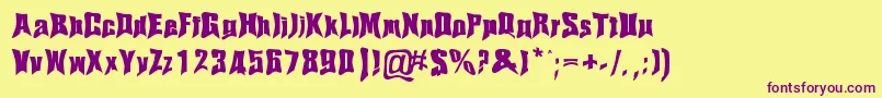 Haelvsen Font – Purple Fonts on Yellow Background