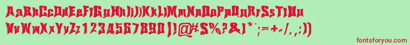 Haelvsen Font – Red Fonts on Green Background