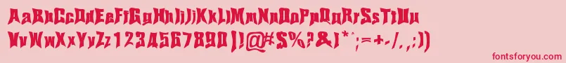 フォントHaelvsen – ピンクの背景に赤い文字