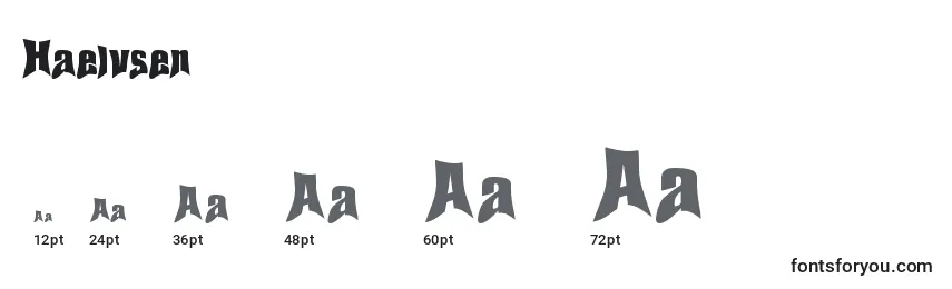 Размеры шрифта Haelvsen