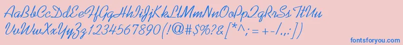 Шрифт KaufmannRegularDb – синие шрифты на розовом фоне