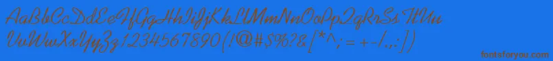 KaufmannRegularDb Font – Brown Fonts on Blue Background