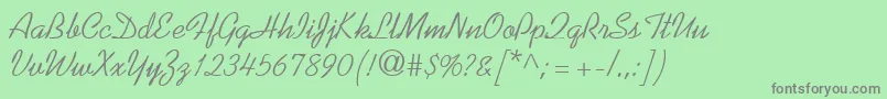 KaufmannRegularDb Font – Gray Fonts on Green Background