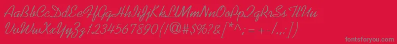 KaufmannRegularDb-Schriftart – Graue Schriften auf rotem Hintergrund