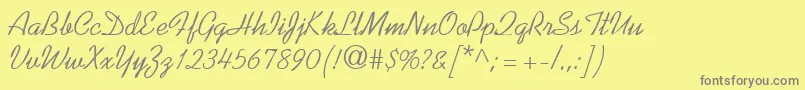 KaufmannRegularDb Font – Gray Fonts on Yellow Background