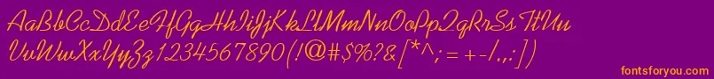 Lisätietoja KaufmannRegularDb-fontista KaufmannRegularDb-fontti – oranssit fontit violetilla taustalla