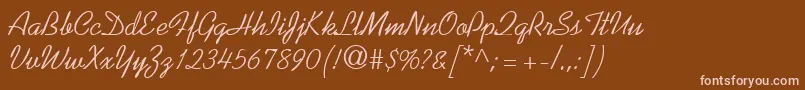 KaufmannRegularDb-Schriftart – Rosa Schriften auf braunem Hintergrund