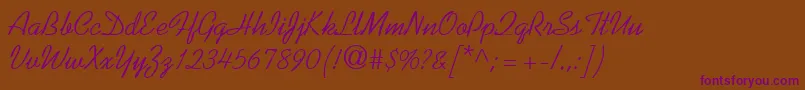 KaufmannRegularDb Font – Purple Fonts on Brown Background