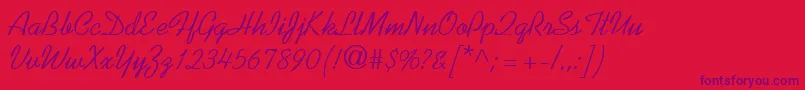 KaufmannRegularDb Font – Purple Fonts on Red Background