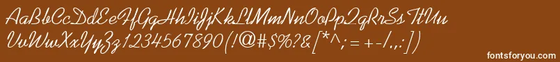 Czcionka KaufmannRegularDb – białe czcionki na brązowym tle
