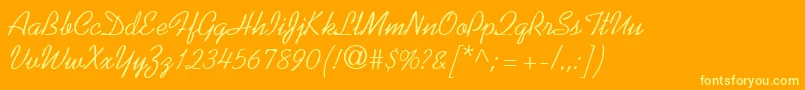 KaufmannRegularDb Font – Yellow Fonts on Orange Background