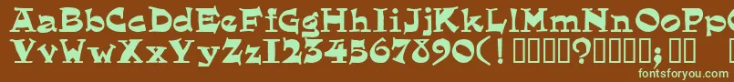 Eg ffy Font – Green Fonts on Brown Background