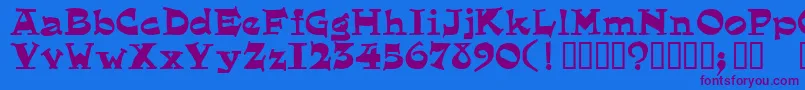 Eg ffy Font – Purple Fonts on Blue Background