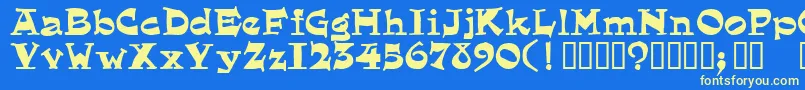 Eg ffy Font – Yellow Fonts on Blue Background