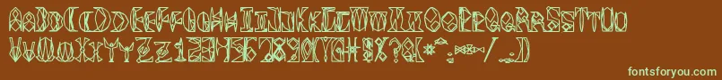 Spacegimboid Font – Green Fonts on Brown Background