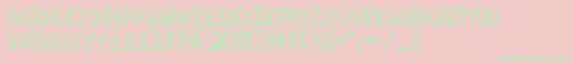 Spacegimboid Font – Green Fonts on Pink Background