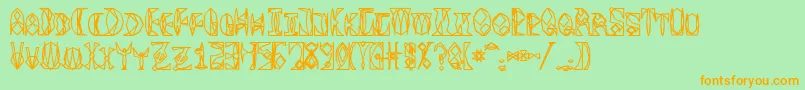 Spacegimboid Font – Orange Fonts on Green Background