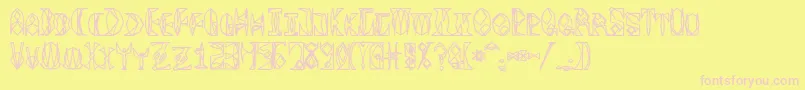 Spacegimboid Font – Pink Fonts on Yellow Background