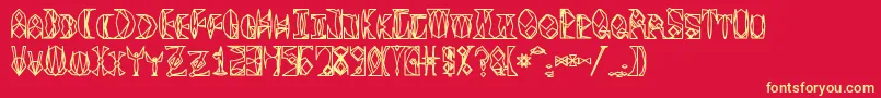 Spacegimboid Font – Yellow Fonts on Red Background