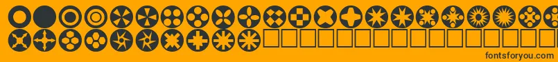 Circlethings-Schriftart – Schwarze Schriften auf orangefarbenem Hintergrund