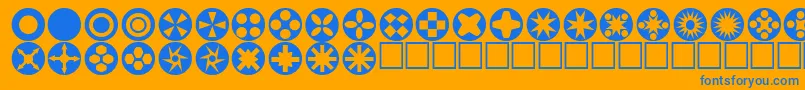 Czcionka Circlethings – niebieskie czcionki na pomarańczowym tle