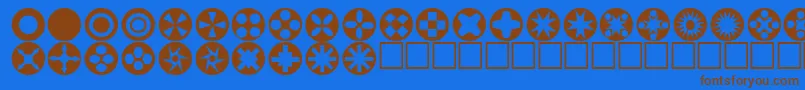 Fonte Circlethings – fontes marrons em um fundo azul