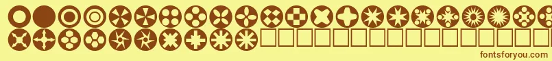 Fonte Circlethings – fontes marrons em um fundo amarelo