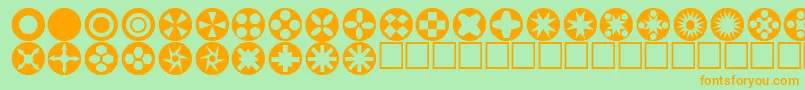 Czcionka Circlethings – pomarańczowe czcionki na zielonym tle