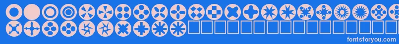 Saiba mais sobre a fonte Circlethings Fonte Circlethings – fontes rosa em um fundo azul