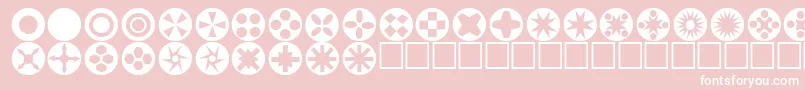 Circlethings-Schriftart – Weiße Schriften auf rosa Hintergrund