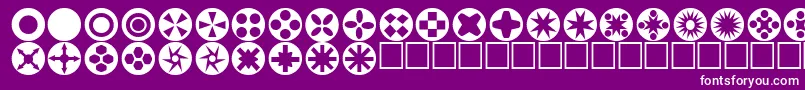 Circlethings-Schriftart – Weiße Schriften auf violettem Hintergrund